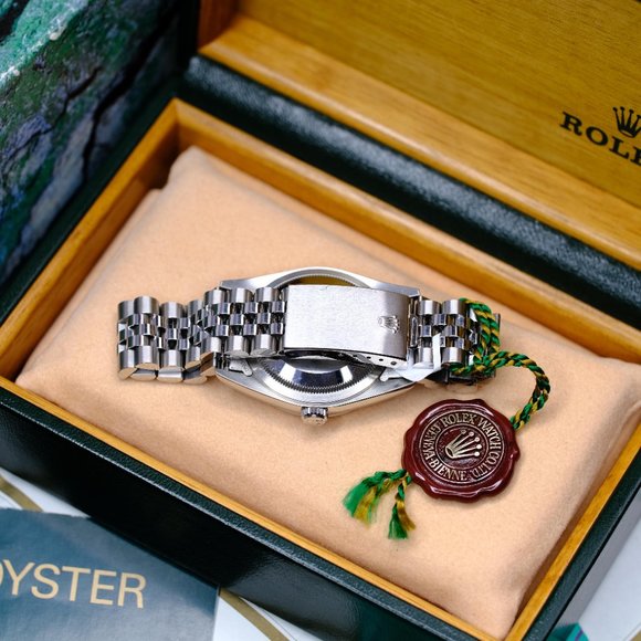 MEN'S ROLEX DATEJUST SILVER ROMAN DIAL FLUTED 36MM WATCH ORIGINAL BOX & PAPERS - Picture 8 of 12